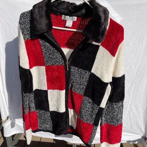 DRESSBARN ZIPPERED FRONT CARDIGAN SWEATER